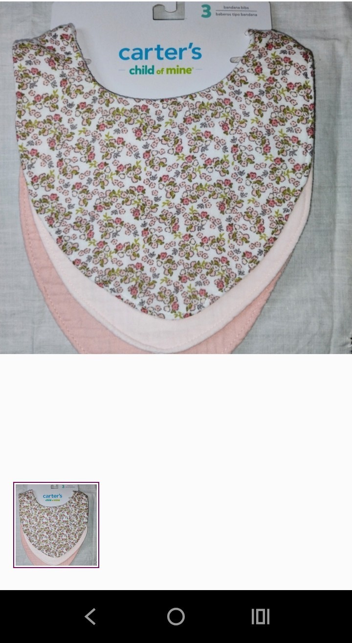 Carter's Child of Mine Floral and Pink Bib Set