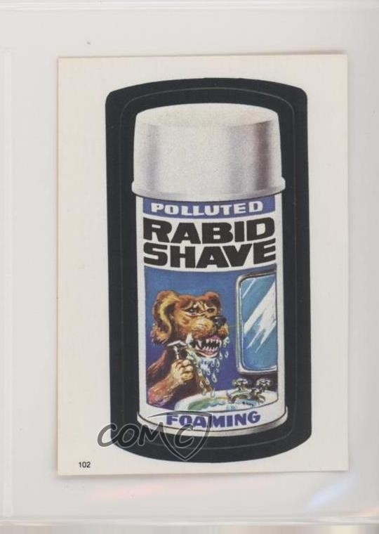 1982 Topps Wacky Packages Album Stickers Rabid Shave #102 0a2