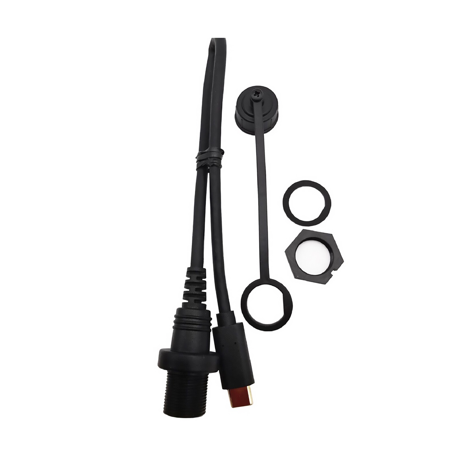 USB 3.1 Type-C Male to Female Car Flush Panel Mount Extension Waterproof Cable a