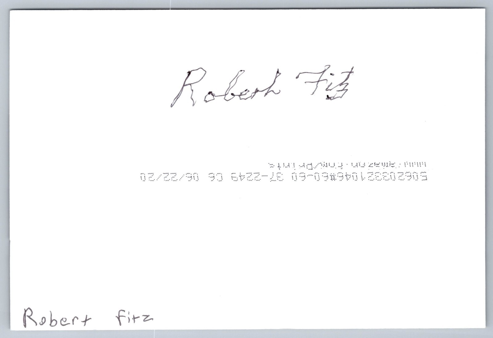 Robert Fitz Hand Signed Autograph - WWII Veteran