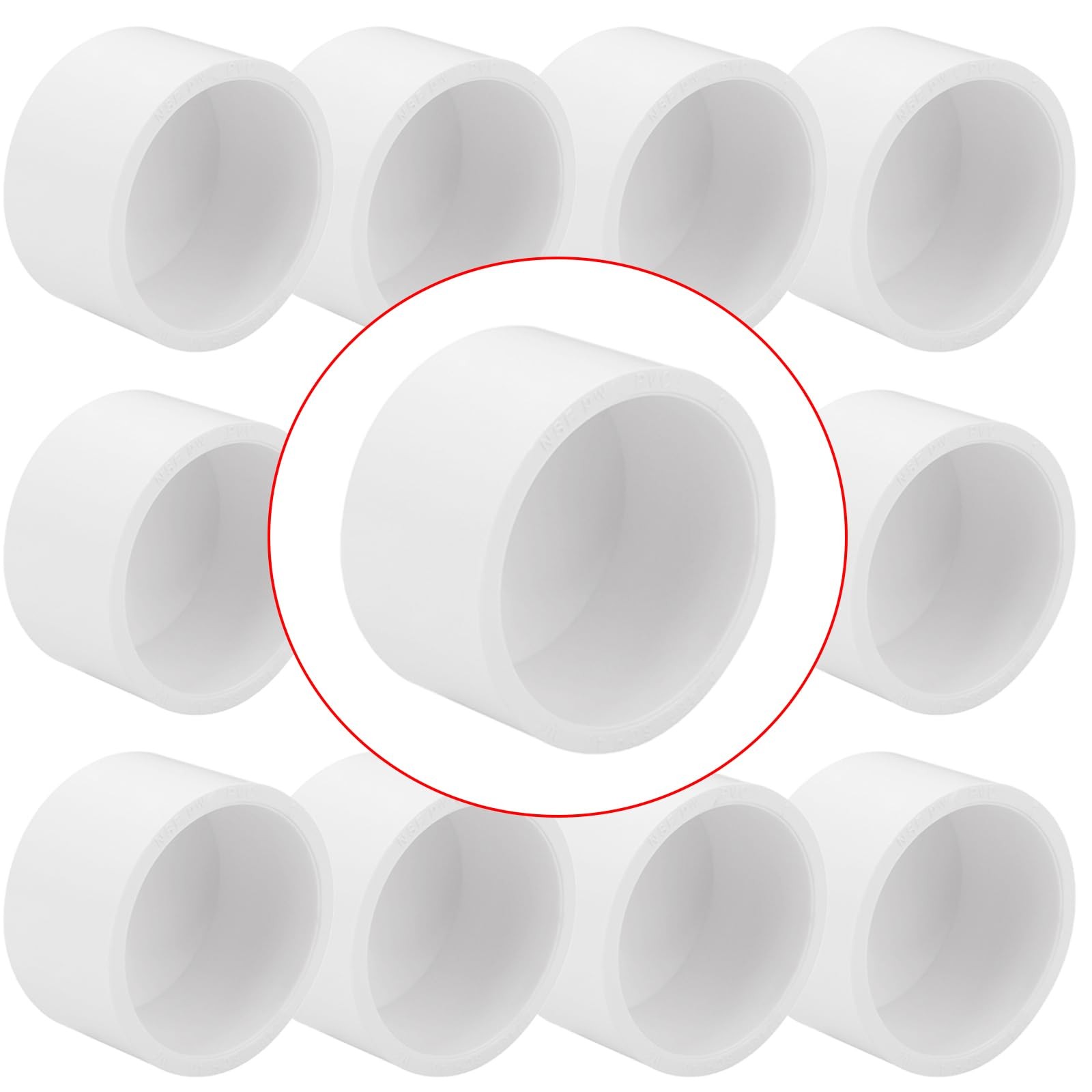 PVC Pipe End Cap 1-1/4" Fitting Schedule 40 Furniture Grade 10 Pack