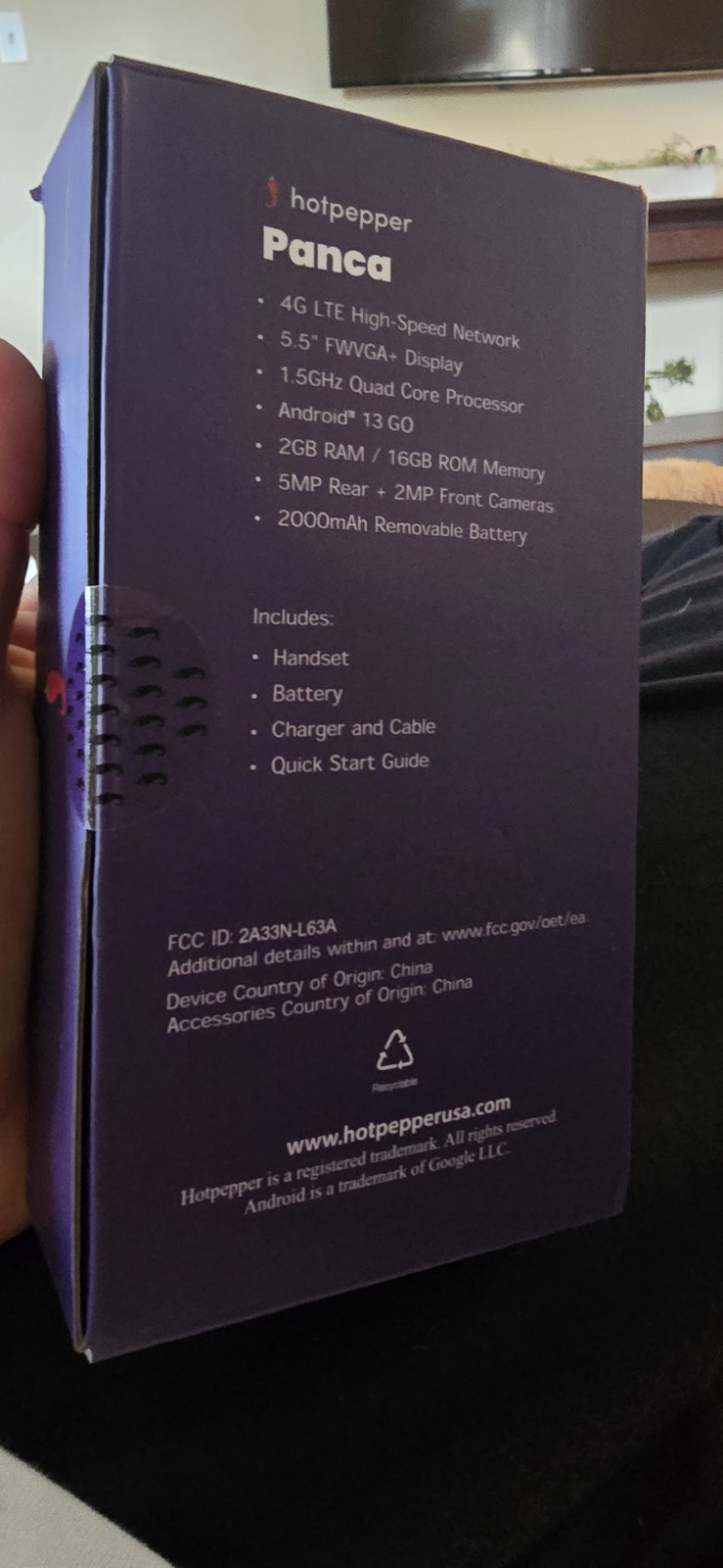 Hot Pepper Panca Phone Assurance Wireless HPPL63A Factory Sealed W Accessories