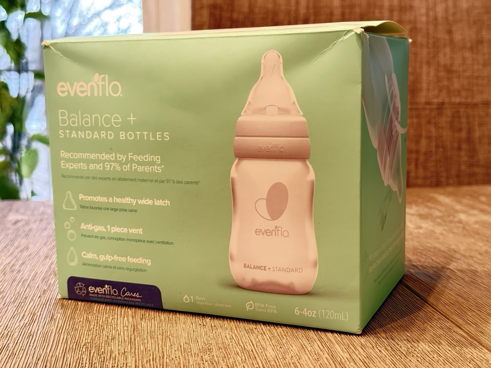 Evenflo Balance+ Standard Plastic bottles - 6x 4oz / 120ml