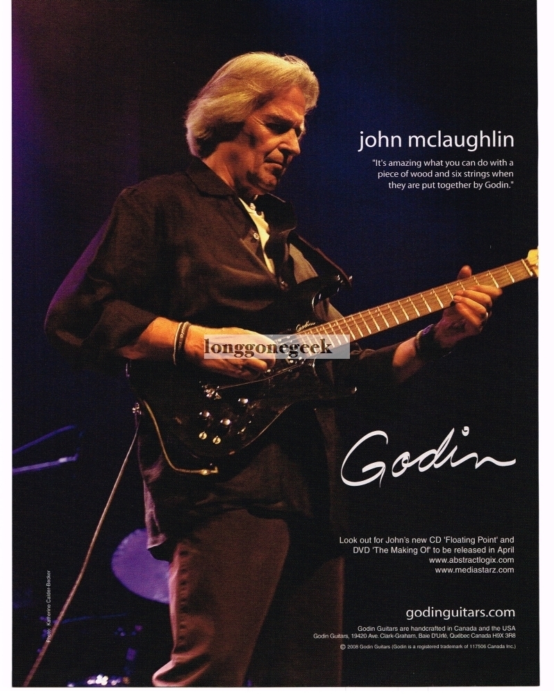 2008 GODIN Electric Guitar JOHN McLAUGHLIN VINTAGE PRINT AD