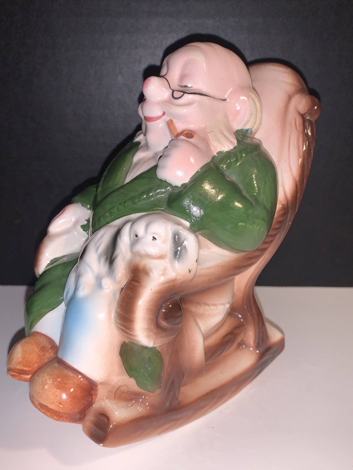 Ceramic Grandpa Retirement Fund Coin Piggy Bank Japan Vintage