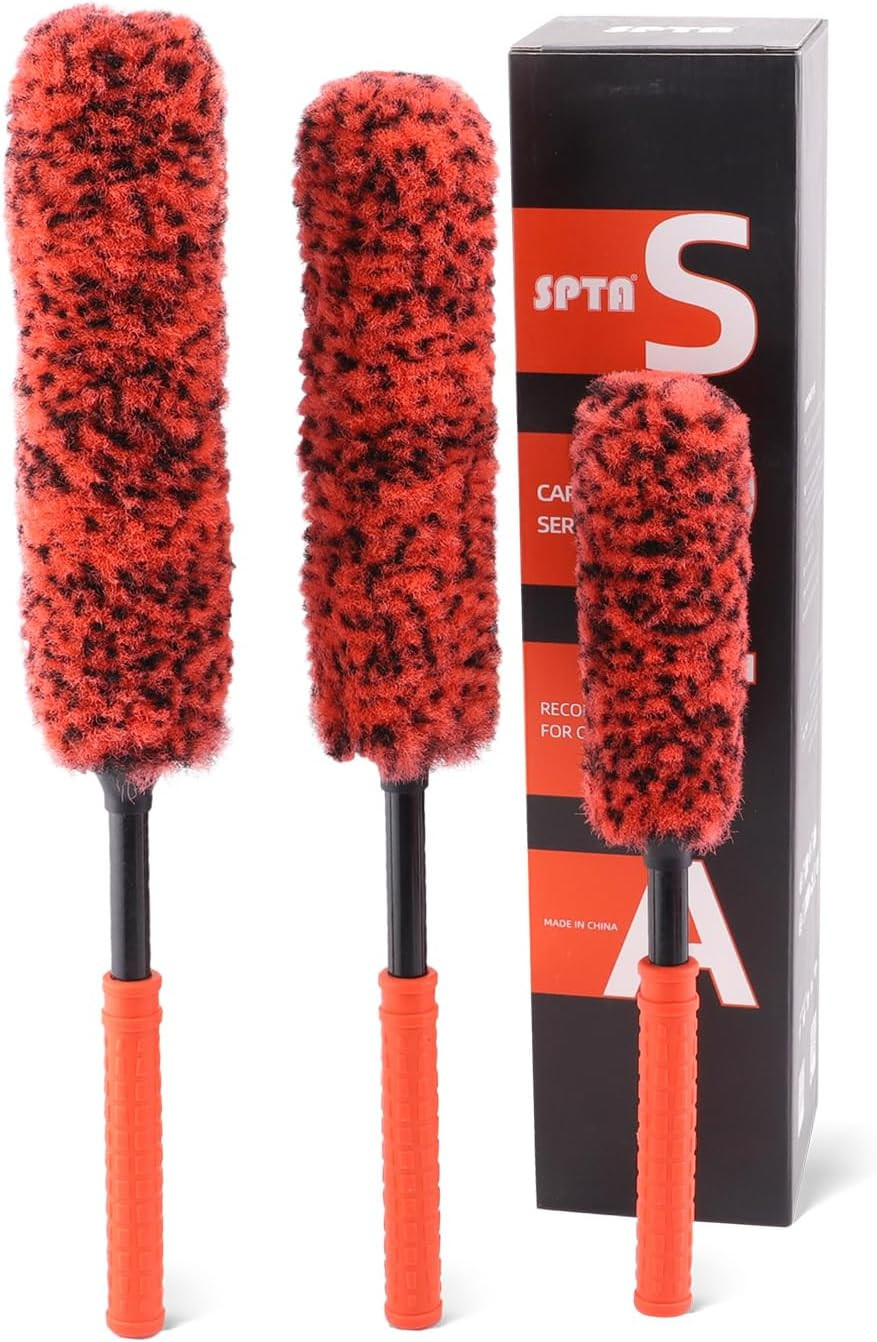 Juego Cepillos Rines 3 Pzas Sintetico Cepillo Llanta Plano Auto Moto SUV Camion