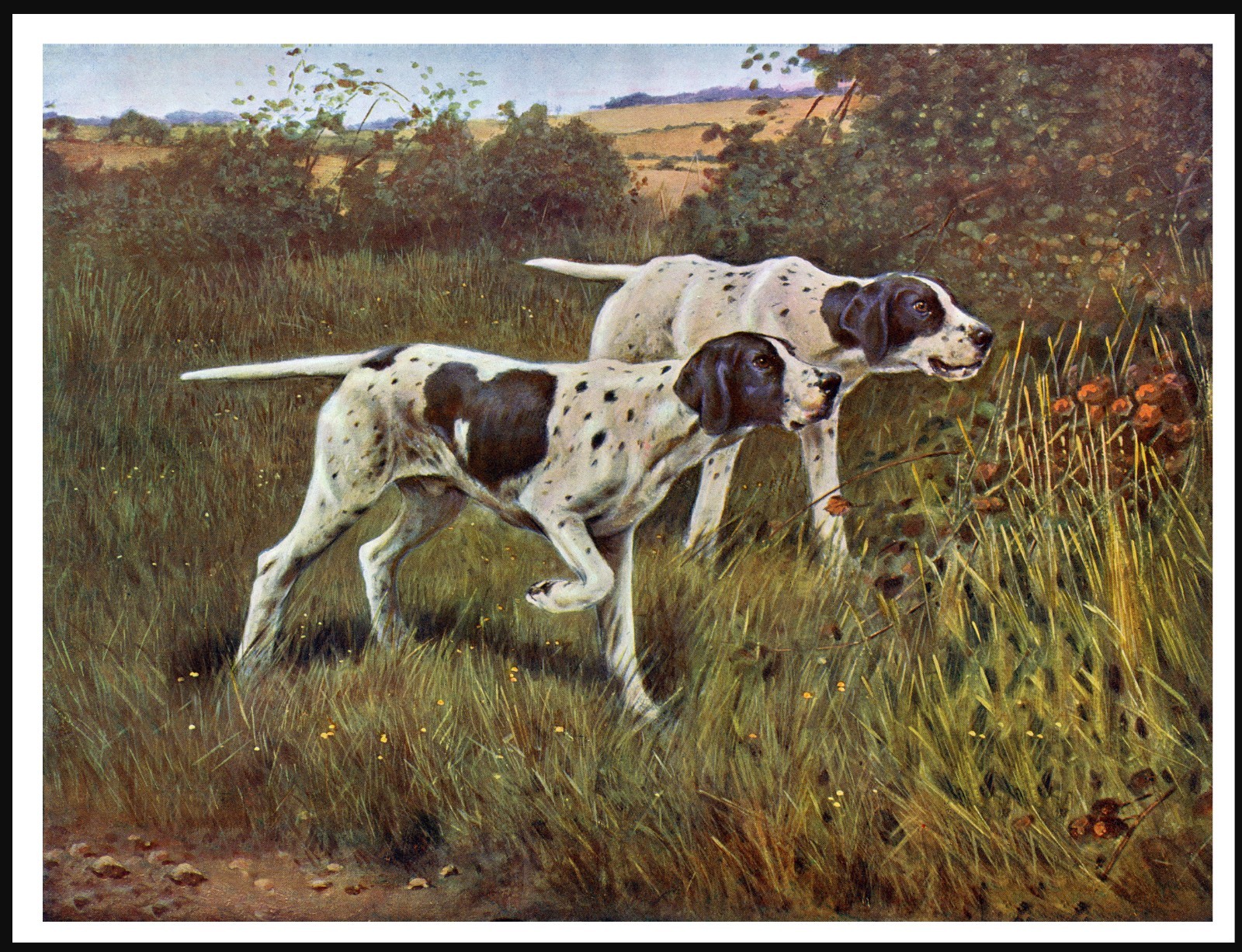 POINTER DOG ART PRINT POSTER VINTAGE STYLE DOGS AT WORK