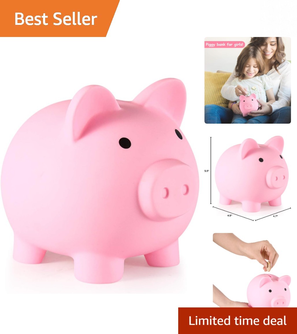 Cute Unbreakable Plastic Piggy Bank - Ideal Birthday, Easter, or Christmas Gift
