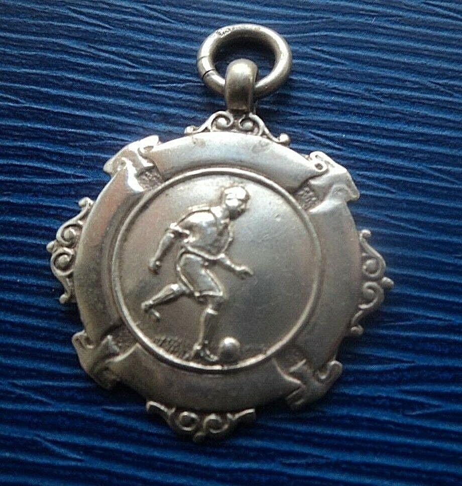 Sterling Silver Football Medal Fob  Hallmark 1925 Birmingham Turner & Simpson