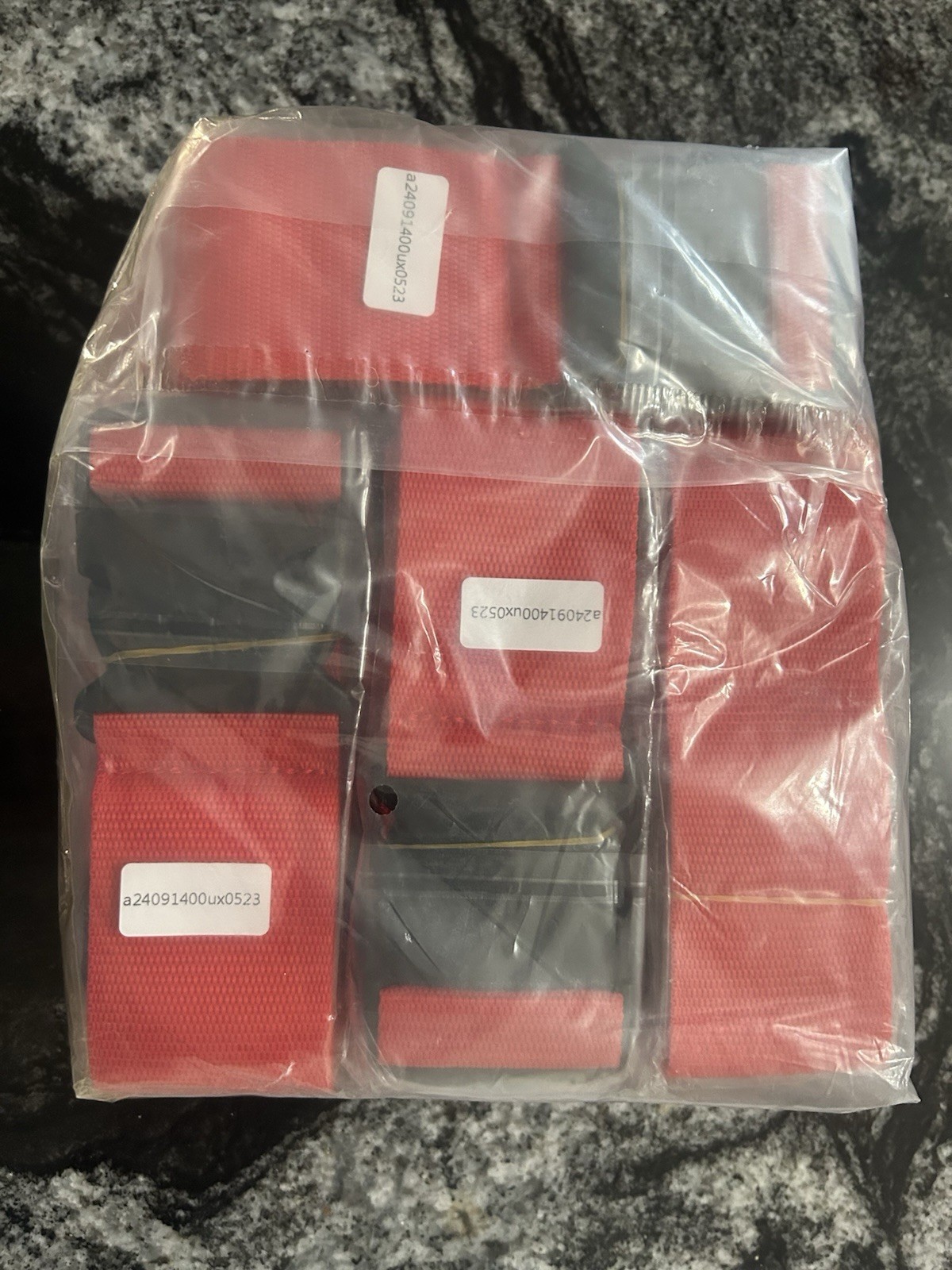 Lot of 12 HARFINGTON Red 2” Adjustable Luggage Straps 40”-74” Nylon Belts