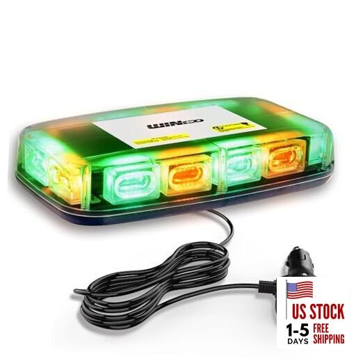  GREEN AMBER 72LED Roof Top Strobe Lights, High Visibility green/amber