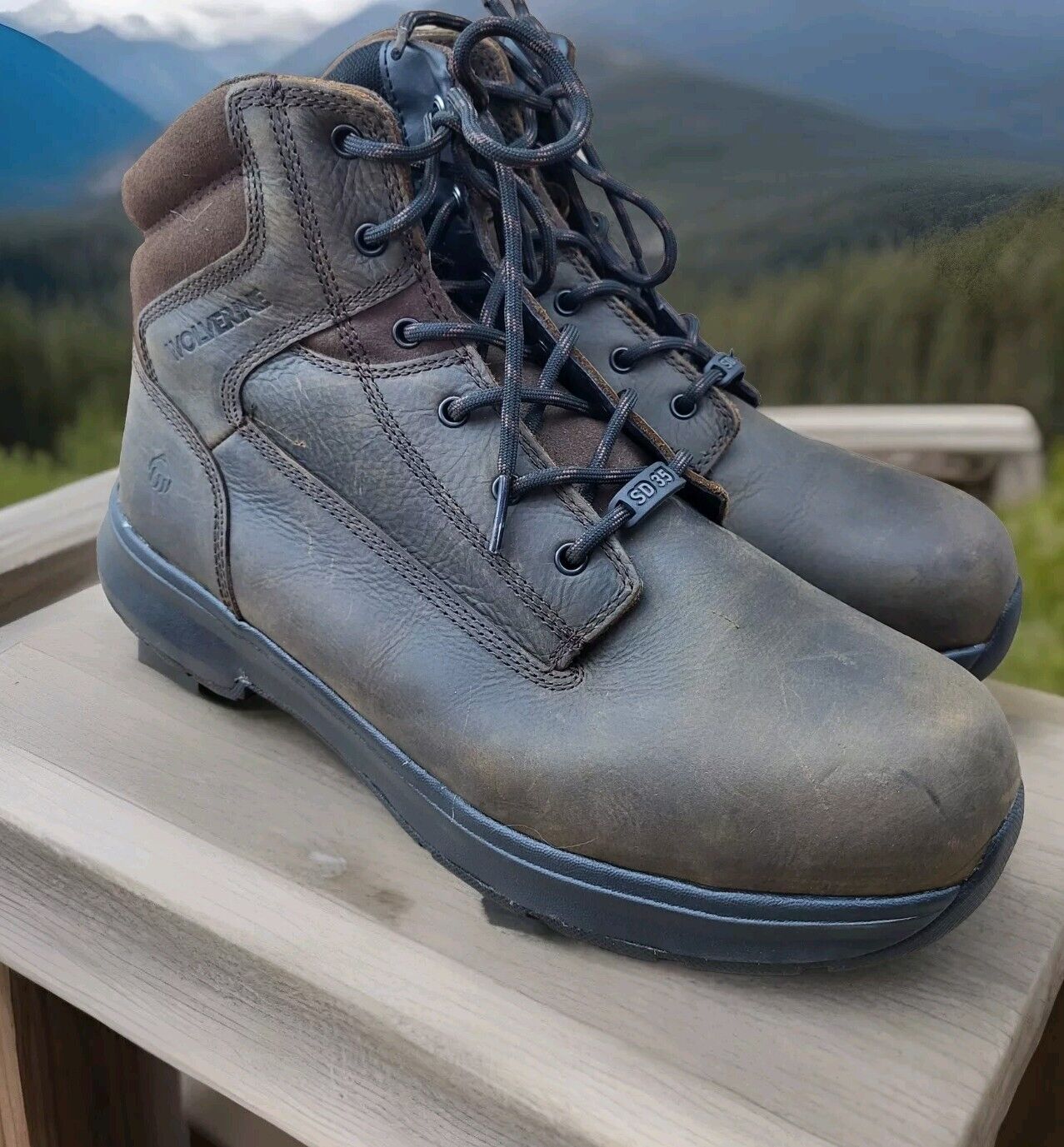 WOLVERINE Men's Logan Size 13 EW Wide ESD Steel-Toe  Boot Construction (Brown)