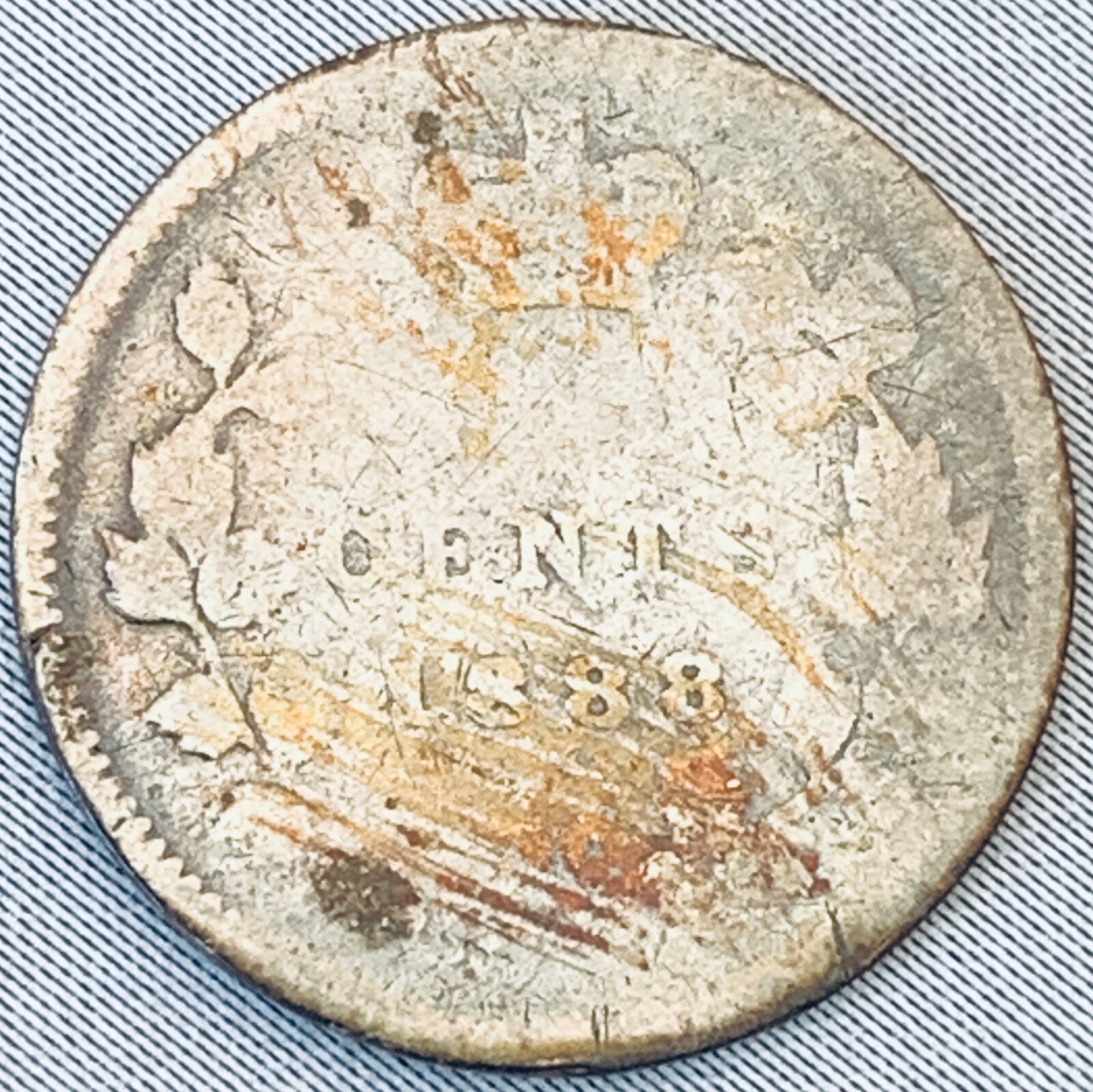 1888 Canada 5 cents Silver Coin Victoria