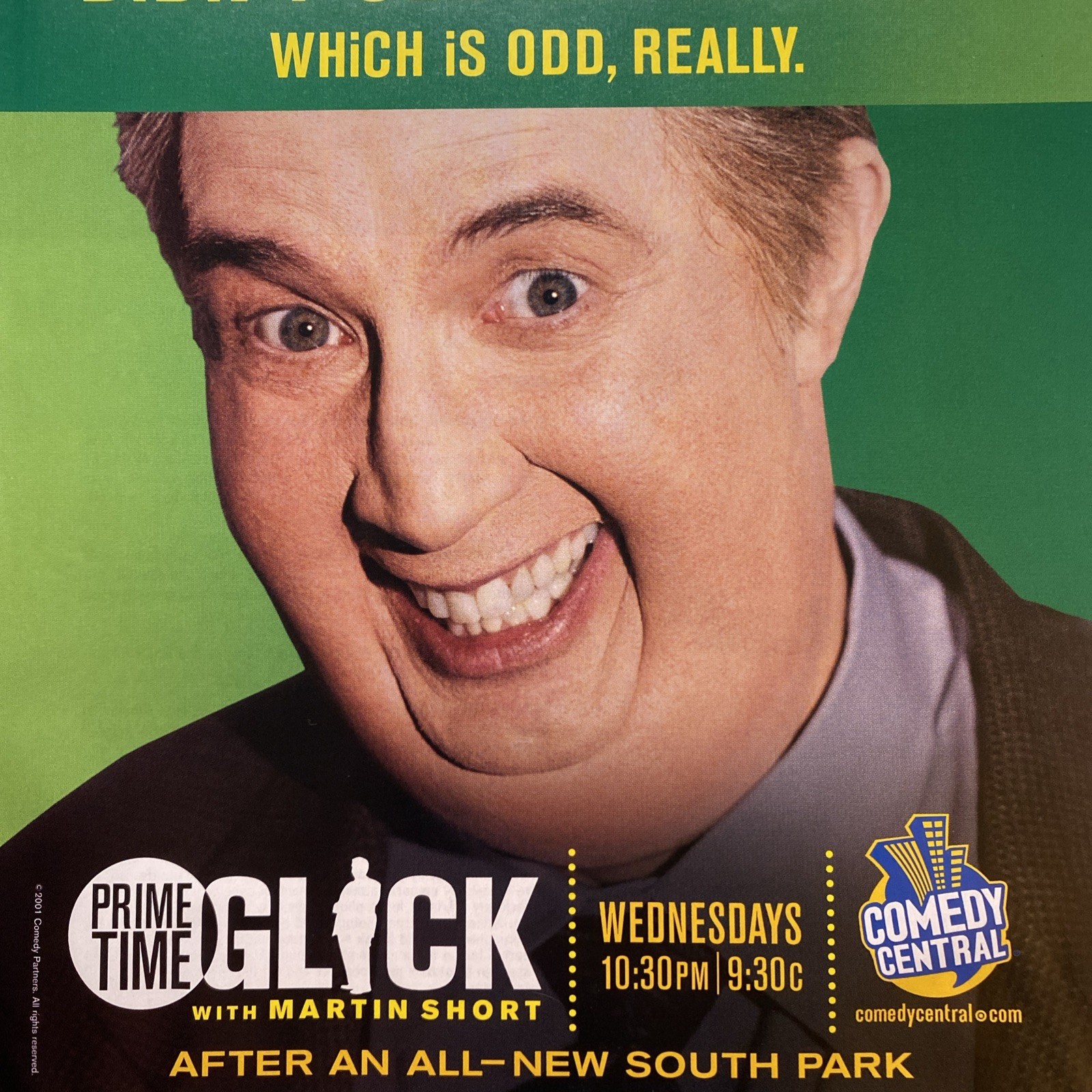 2001 Comedy Central Prime Time Glick PRINT AD Martin Short Hollywood Didn't See