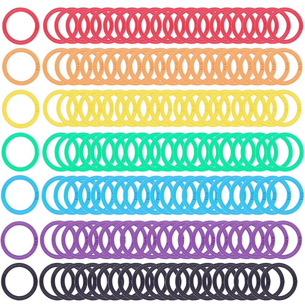 Plastic Binder Rings 1 Inch, Flexible Loose Leaf Book Rings, Colorful Keychai...
