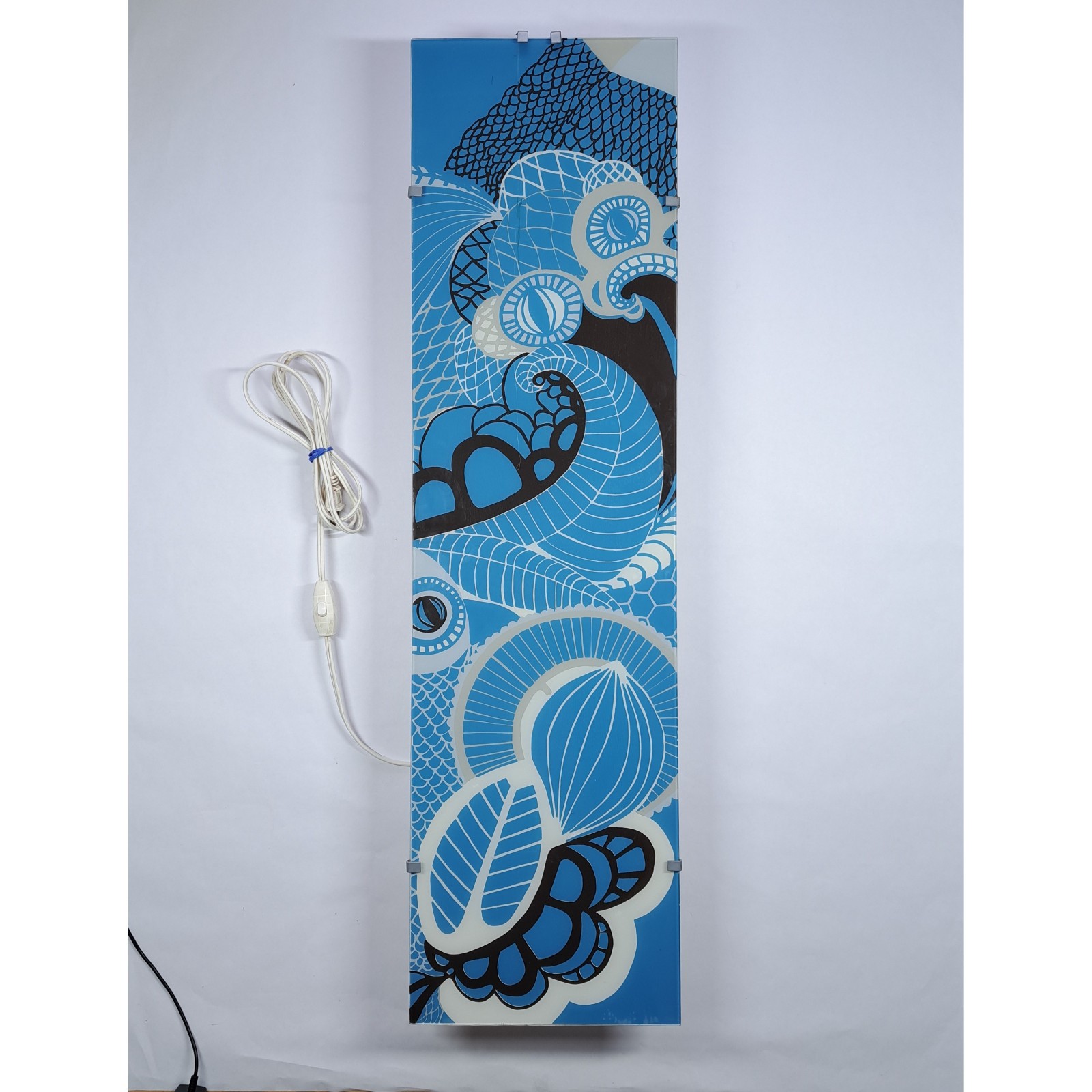 Ikea Gyllen Glass Panel Light Lamp Fixture Modern Abstract Retro Wall Art 37x10