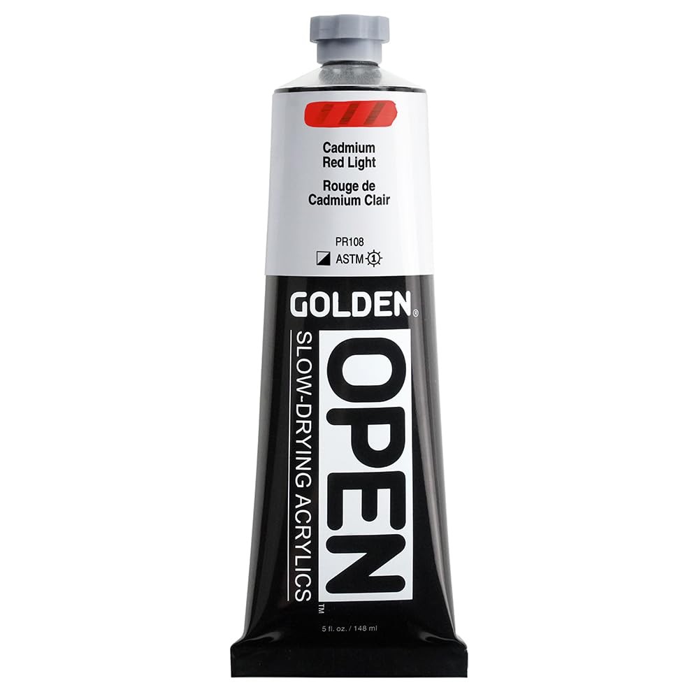 Golden Open Slow-Drying Acrylics Cadmium Red Light 5oz Professional Paint Semi-O