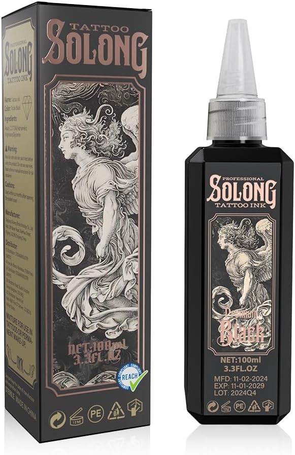 Professional Black Tattoo Ink 3.4oz for Outlining Shading Blending