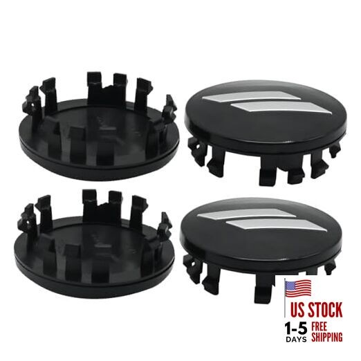  4Pcs 6CZ27DX8AA 63mm 2.5" Wheel Center Cap Covers, Replacement for Dodge Black