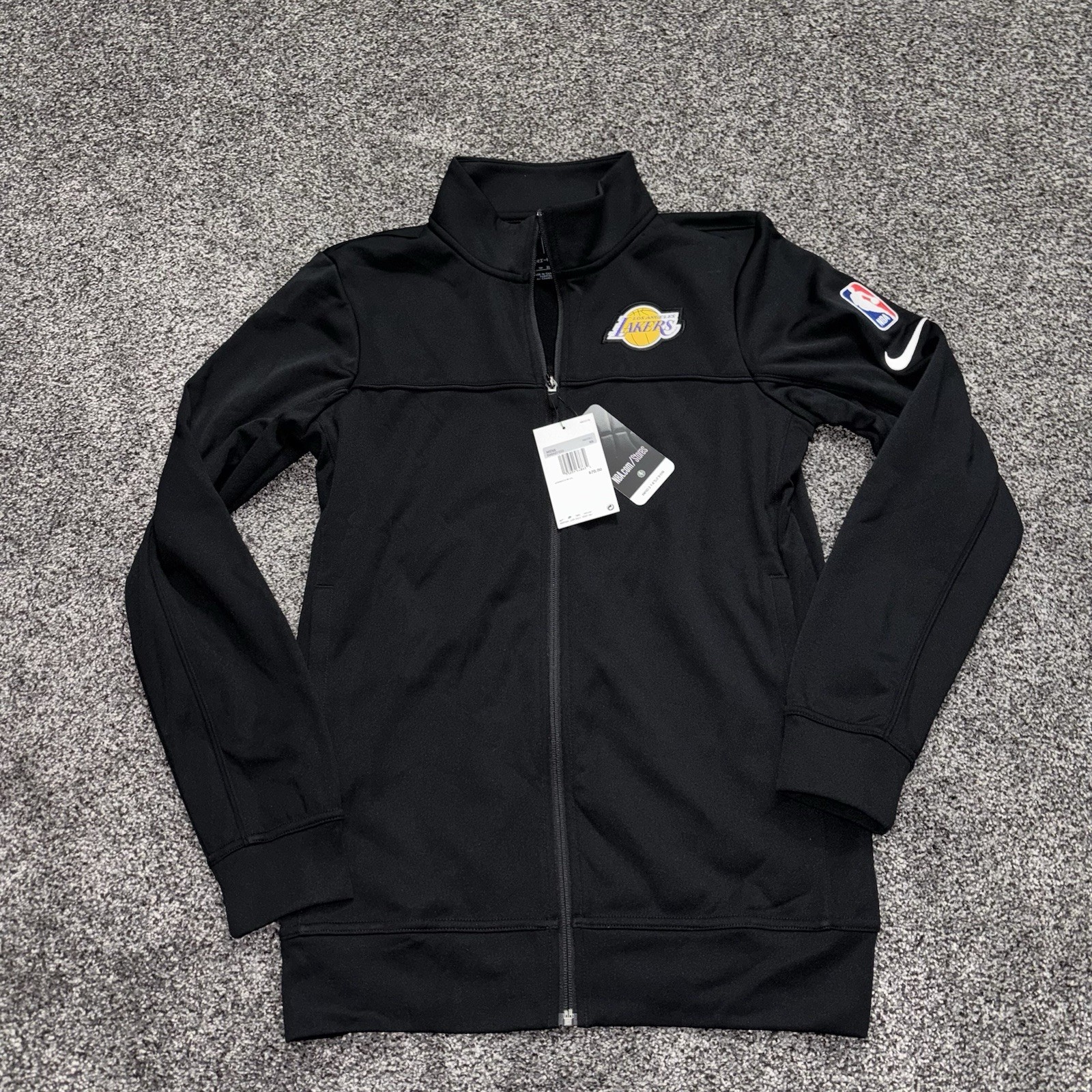 LA Lakers Nike Dri Fit NBA Zip Up Mens Size XS 2021  Black Long Sleeve Read Info