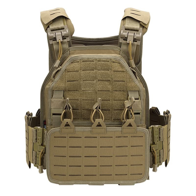 Tactical Vest for Men Quick Release Adjustable Airsoft Vest Laser-Cutting Mod...