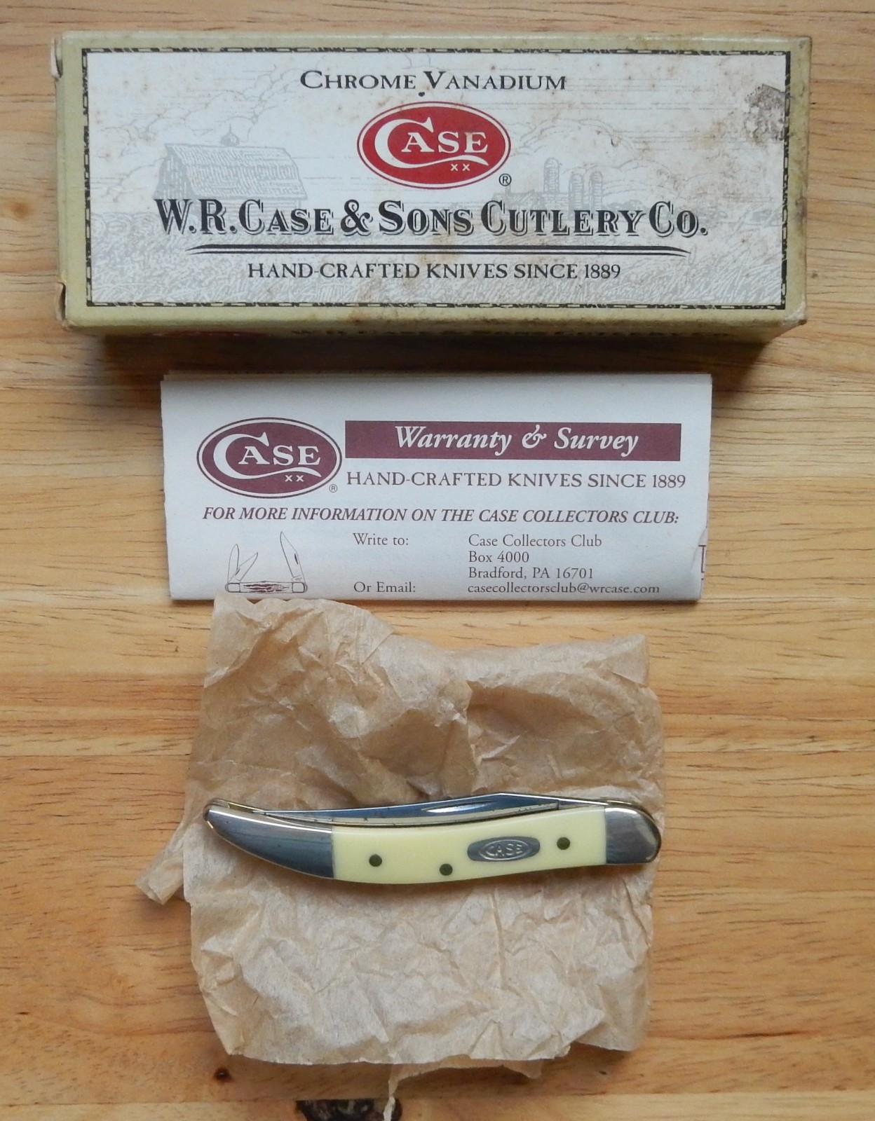 Case XX Chrome Vanadium Yellow Delrin #00091  Tiny Toothpick Pocket Knife  2009