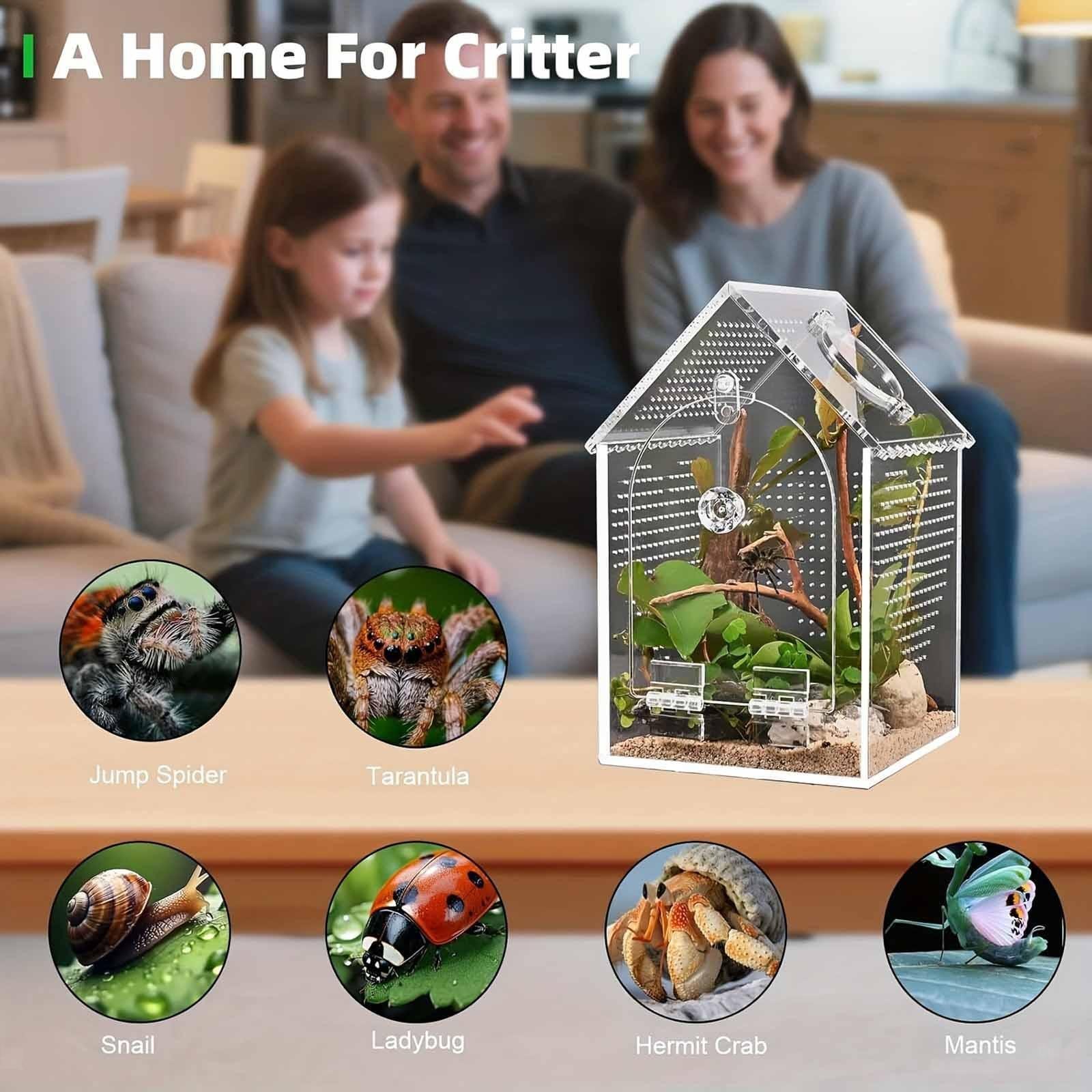 Reptile Feeding Box Reptile Breeding Box Ventilation Clear Habitat Cage for