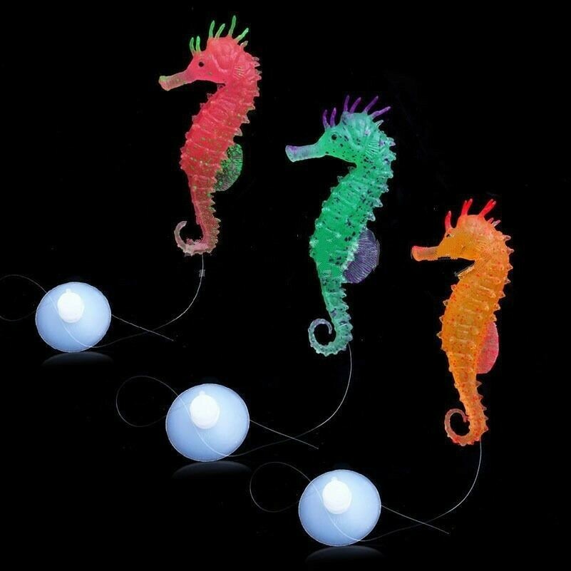 Aquarium Decoration Water Artificial Sea Horse Glowing Effect Fish Tank Fun Cute
