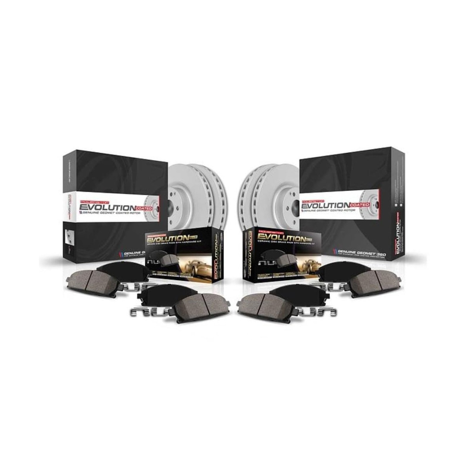 Power Stop CRK7385 Front and Rear Z17 Evolution Geomet Coated Brake Kit For H...