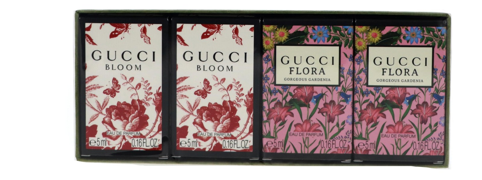 Gucci Variety 4Pc Mini Gift Set: Bloom, Flora EDP Spray 0.16oz Women