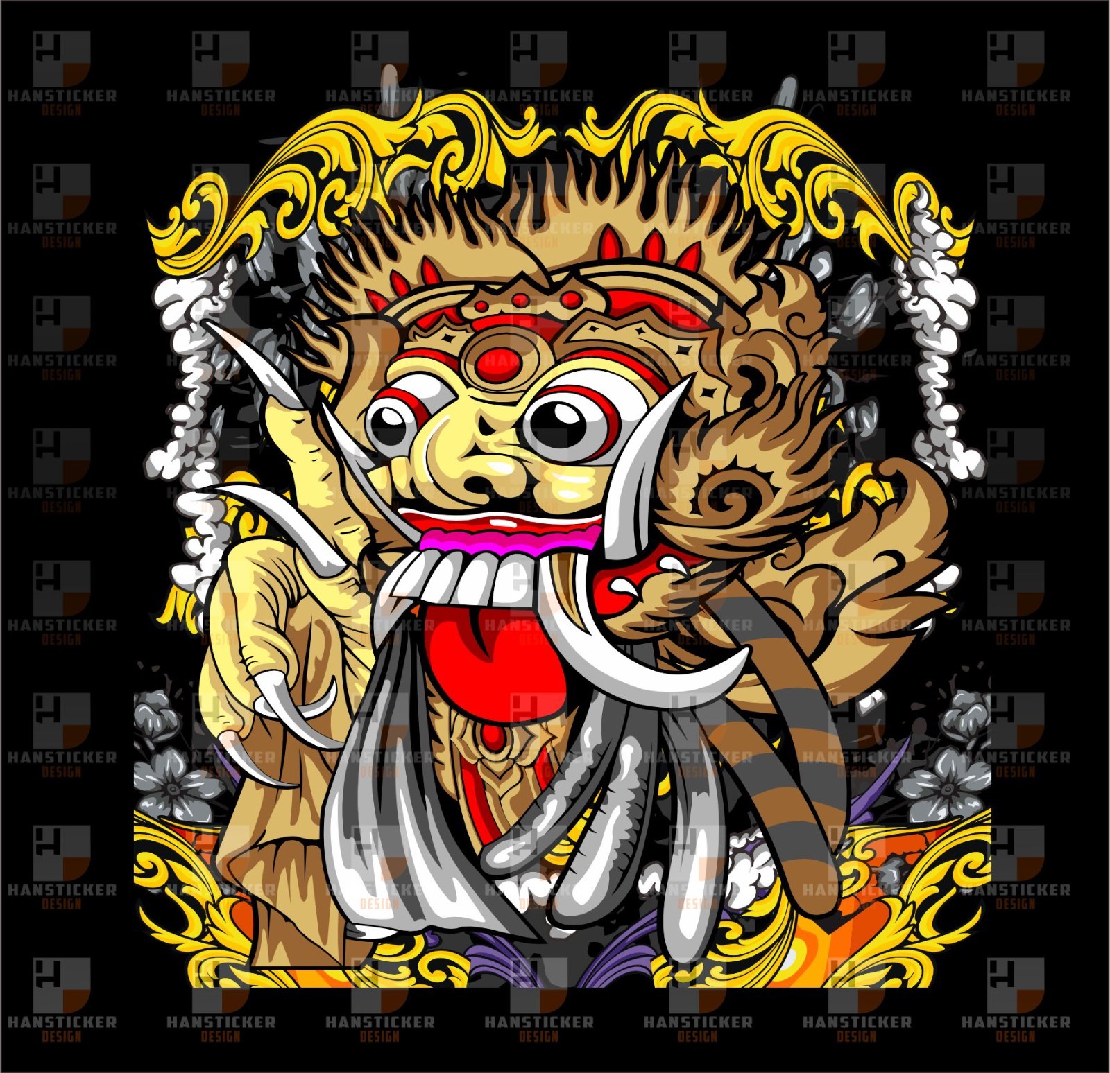 vector logo designReady PDF File of Balinese Barong Design – Print Ready & High