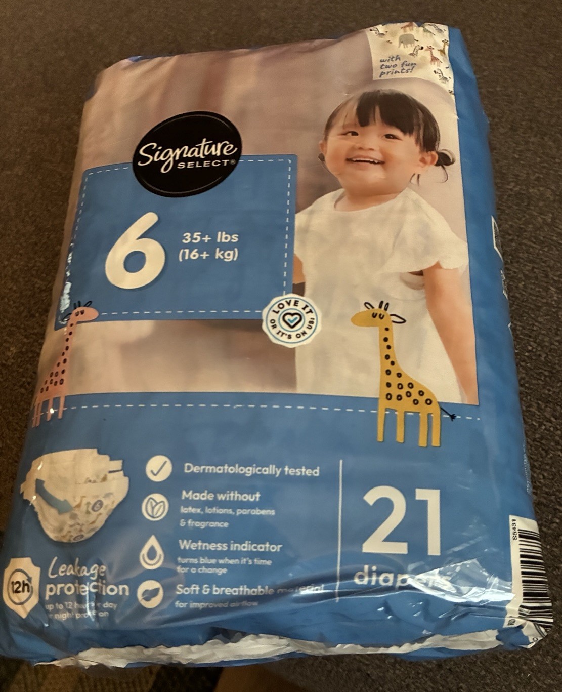 signature select baby diapers 35+ lbs size 6 open package 19 diapers From 21