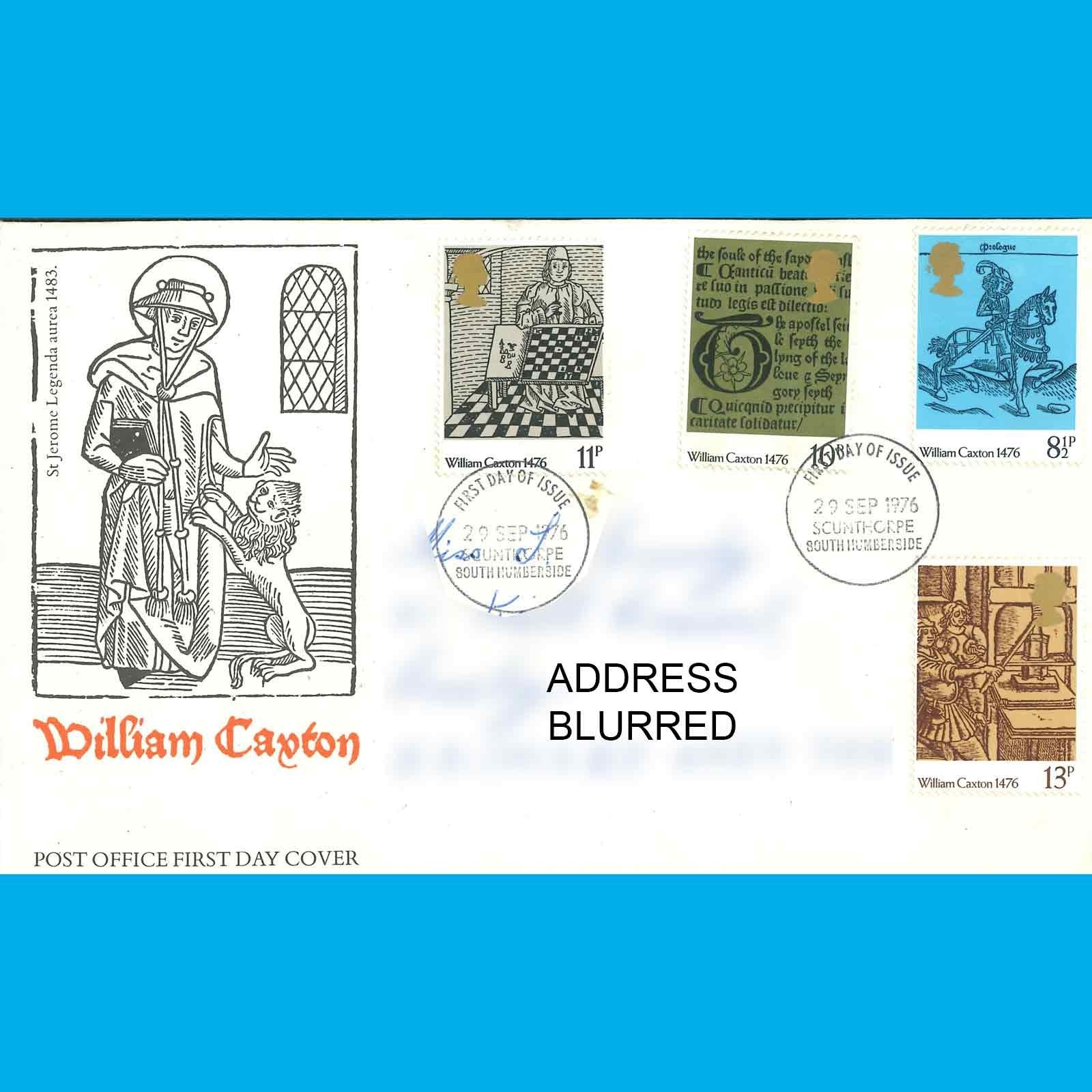 UK FDC 500th Anniversary of British Printing, First Day Cover Stamps 29.9.1976