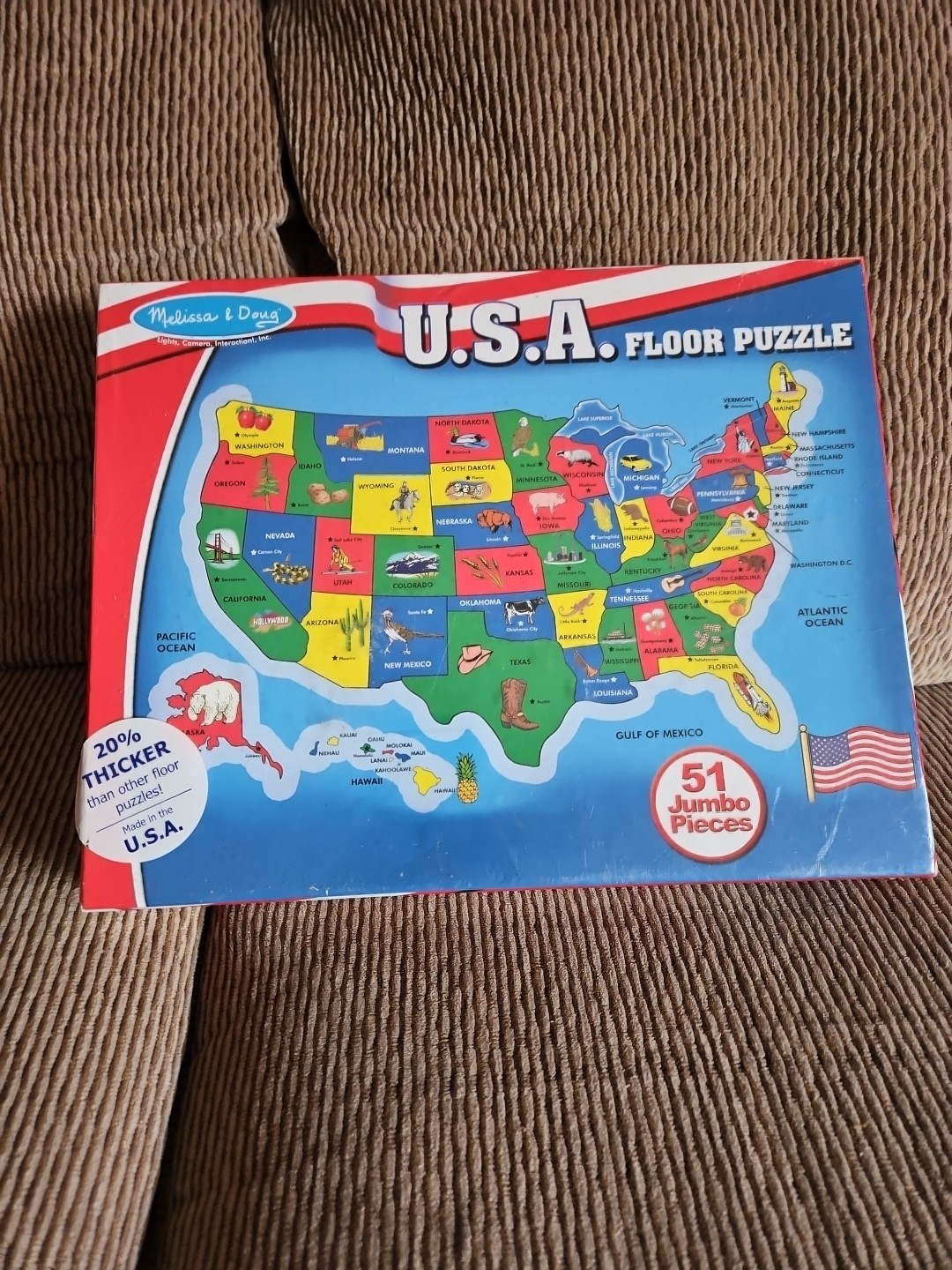 Melissa & Doug USA Map Floor Puzzle 51pcs
