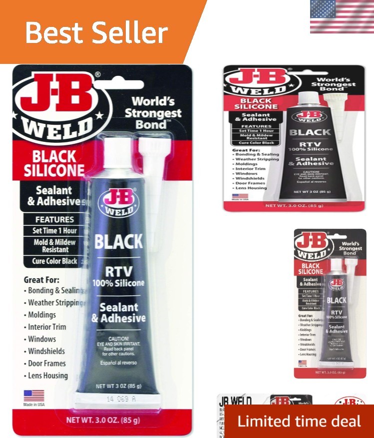 3 oz. Waterproof Black RTV Silicone Adhesive Sealant for Automotive & Household