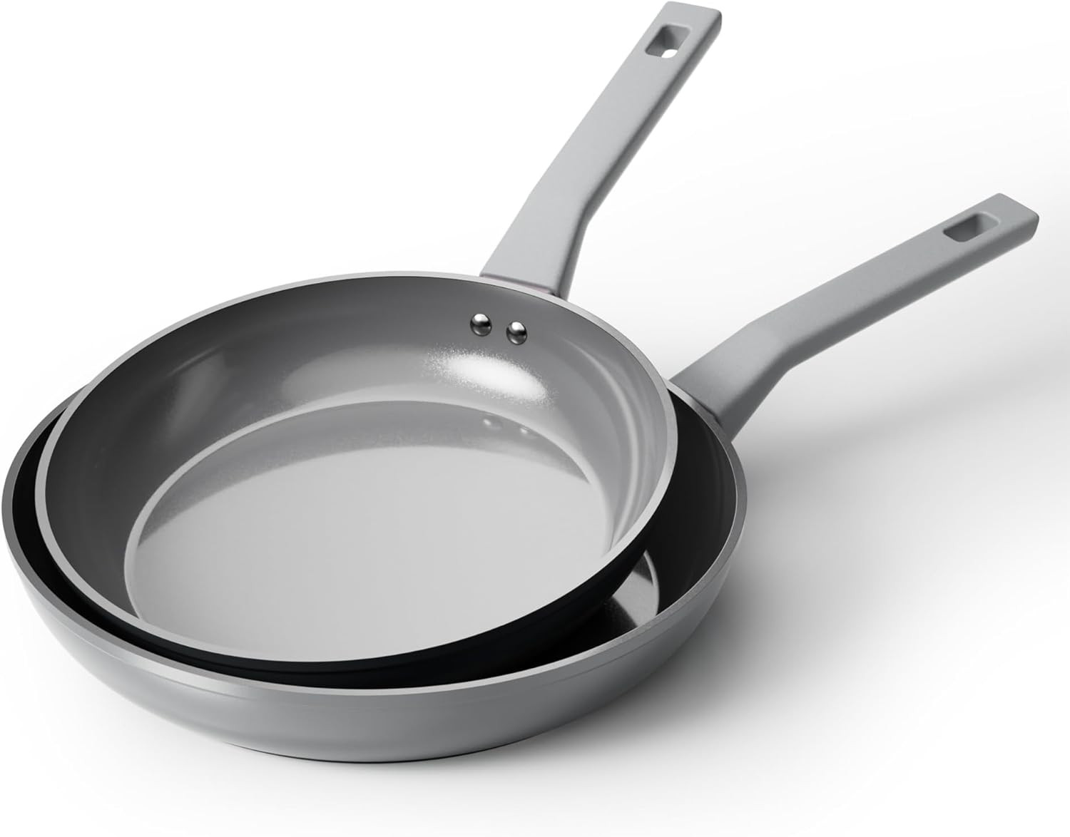 Diamond-Titanium Ceramic Nonstick Fry Pan Set, 10In & 12In Frying Pans, PFAS PFO