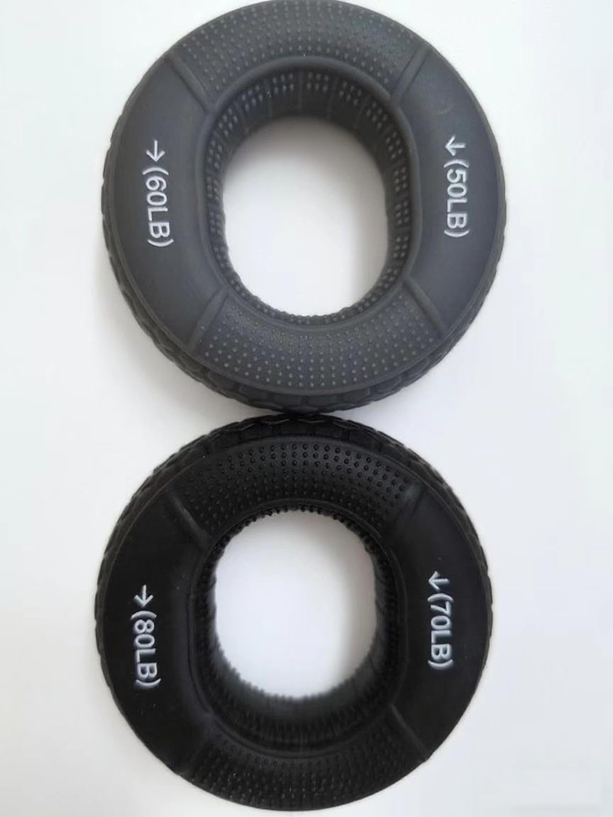 Hand Grip Strengthener Set, Grey & Black Silicone Exercise And 