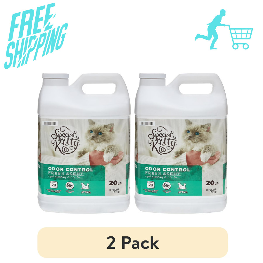 2 pack Special Kitty Clumping Clay Cat Litter, Fresh Scent, 20 lbs Jug