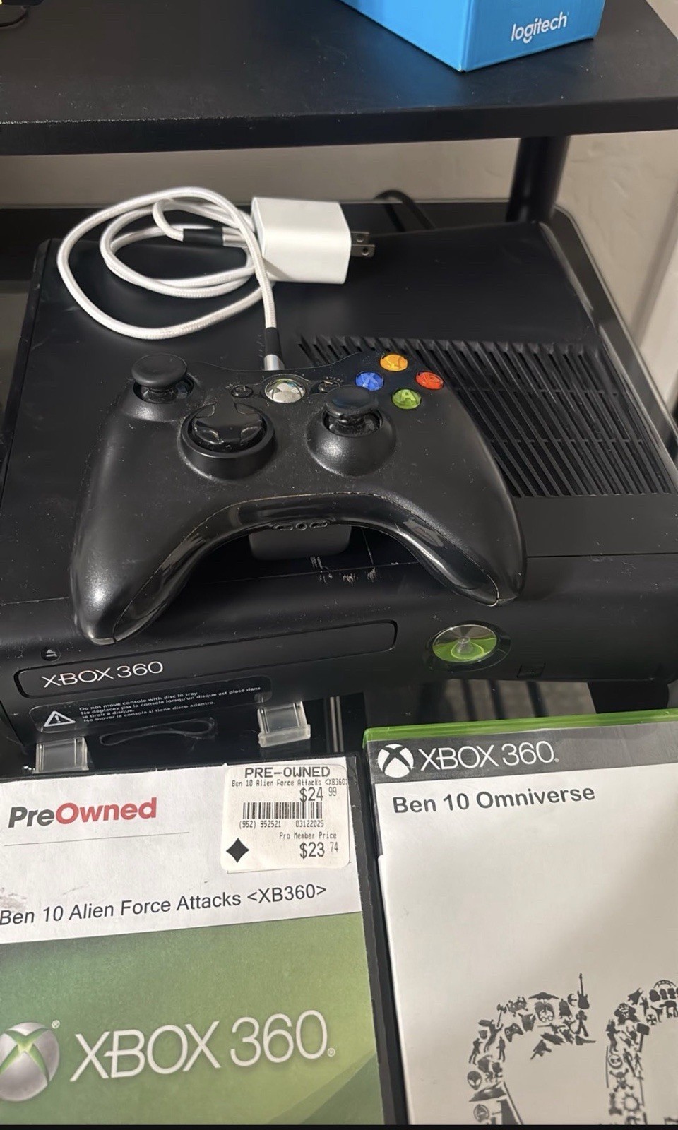 Microsoft Xbox 360 Console w/ Controller, Ben 10, Spider-Man, Star Wars, COD Ga…