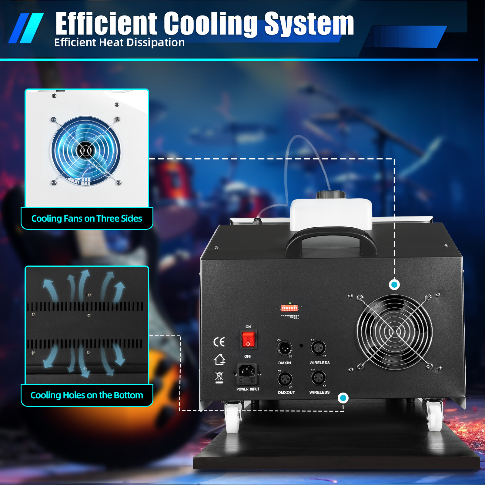 3000W Low Lying Smoke Fog Machine DMX DJ Stage Fogger  Effect w/ Remote