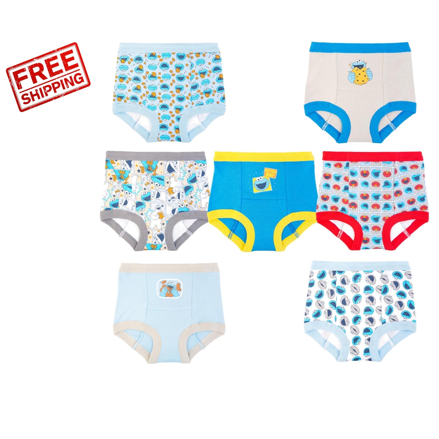 Soft & Comfy Toddler Training Undies with Sesame Street Characters, 3T - 7 Count