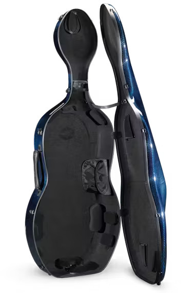 Musilia S2 Cello Case, 4/4 Size, Transparent Blue