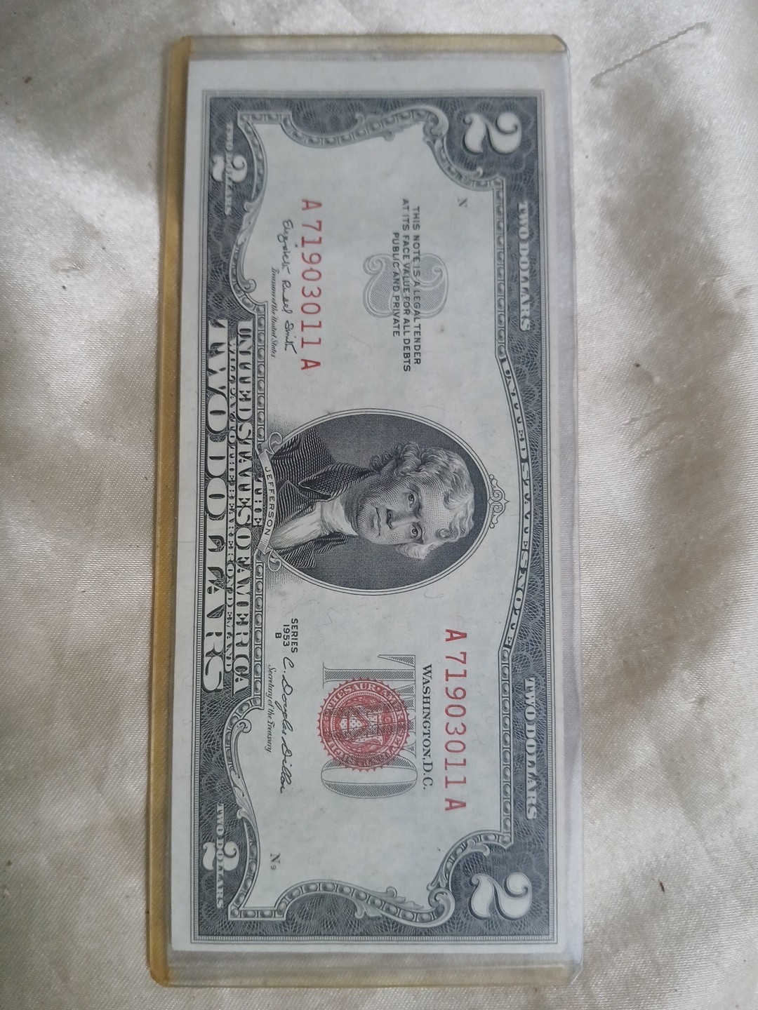 2 federal reserve notes red seal us