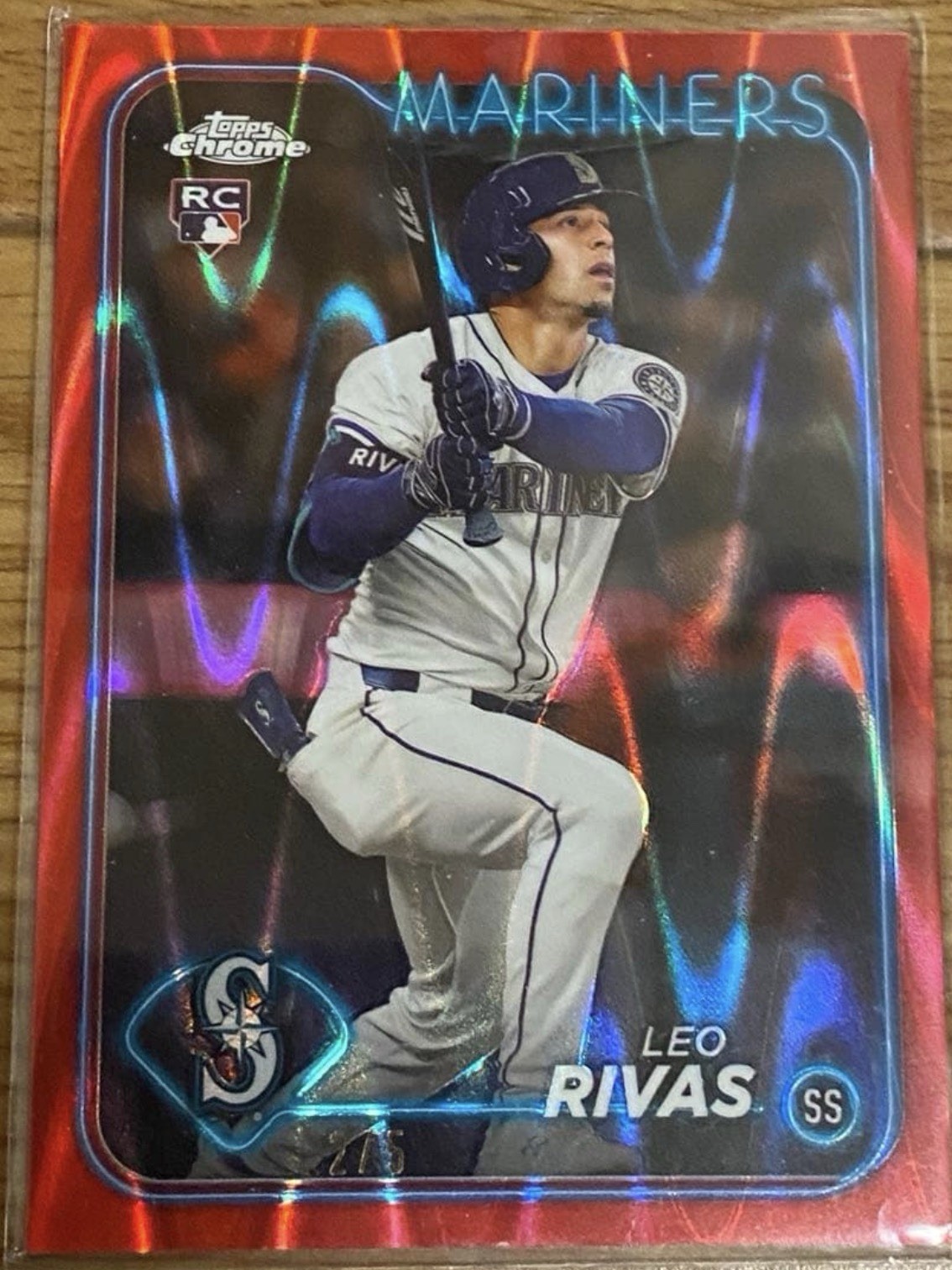 2024 Topps Chrome Update Series - #USC76 Leo Rivas Red Ray Wave /5 Rookie