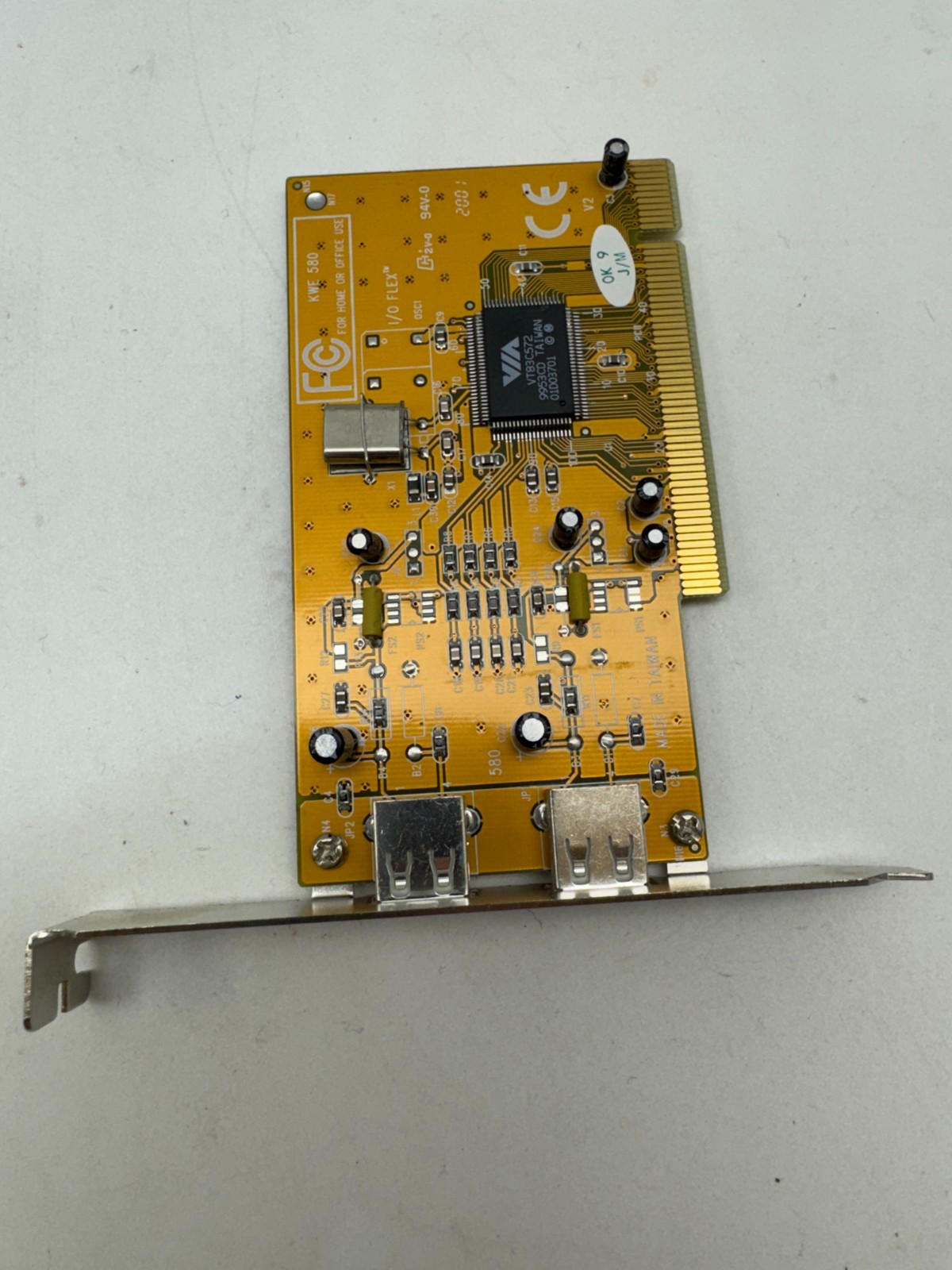 Vintage KWE 580 PCI USB Controller Card VIA VT83C572 Dual Port -Untested