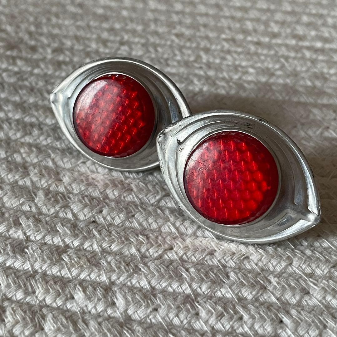 Original Cat's Eye Vintage Reflector Yellow 2 Pieces Harley Knuckle