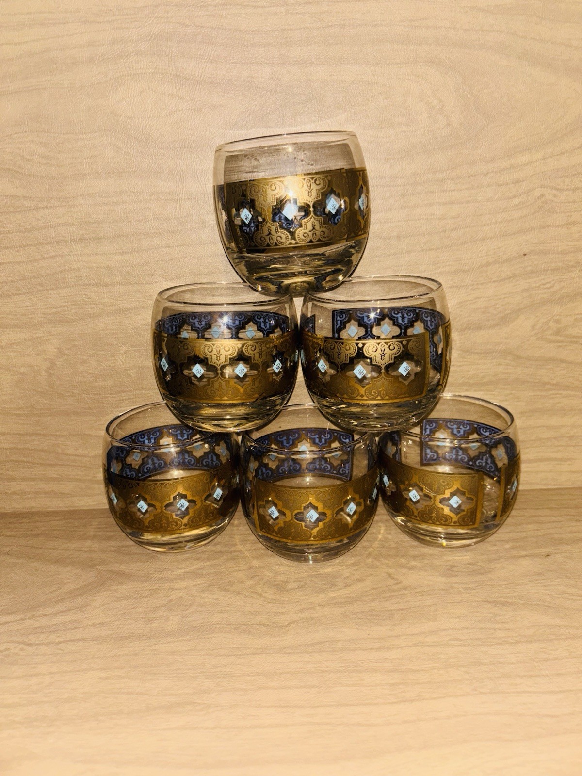 Culver L.T.D. Lowball Roller Glass Set Of 6 Vintage MCM