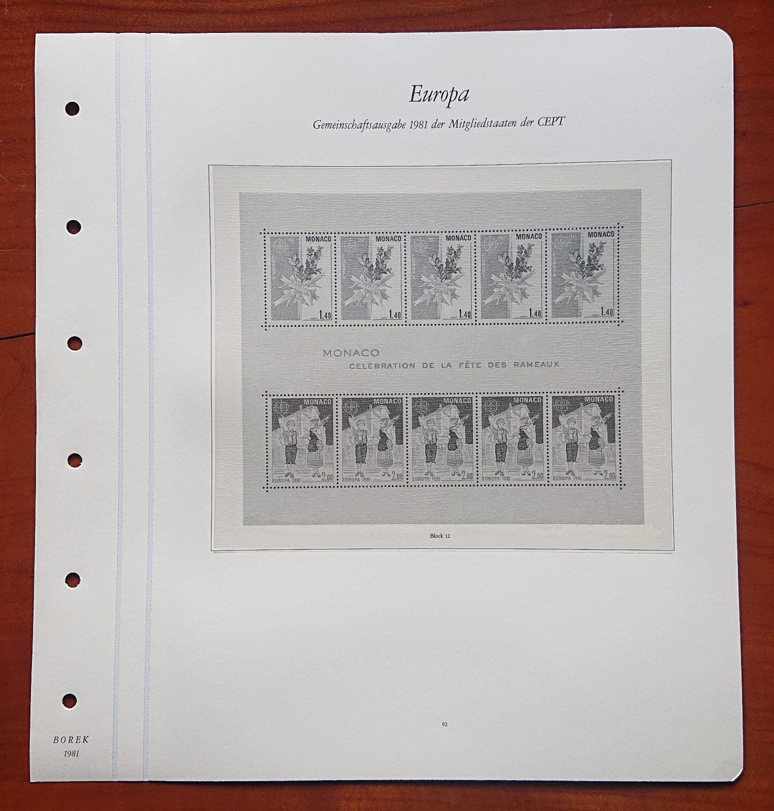 Vordruckblatt Europe Sinking Joint Issue 1981 Mitgliedstaaten Cept Monaco
