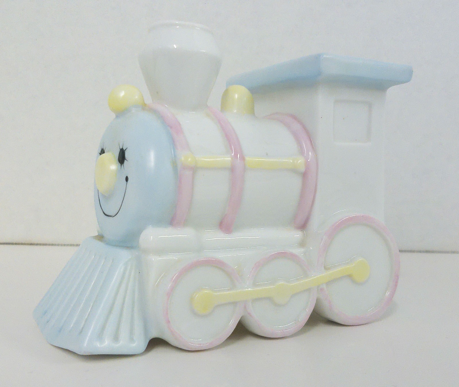 Enesco Train Nursery Figurine 1985 Ceramic Baby Room Decor Porcelain Train