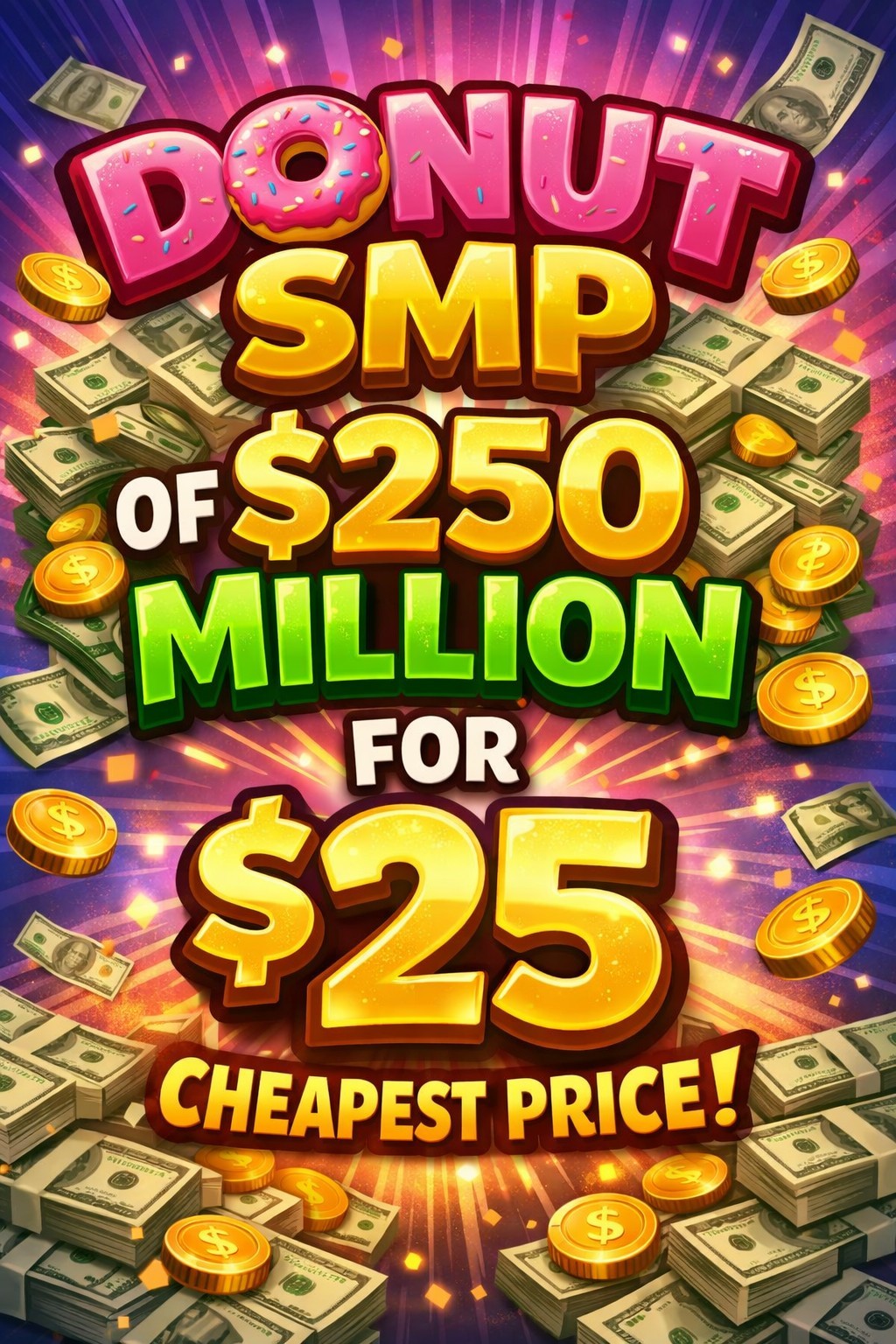 Donut SMP $250 Million In-Game Currency for $25